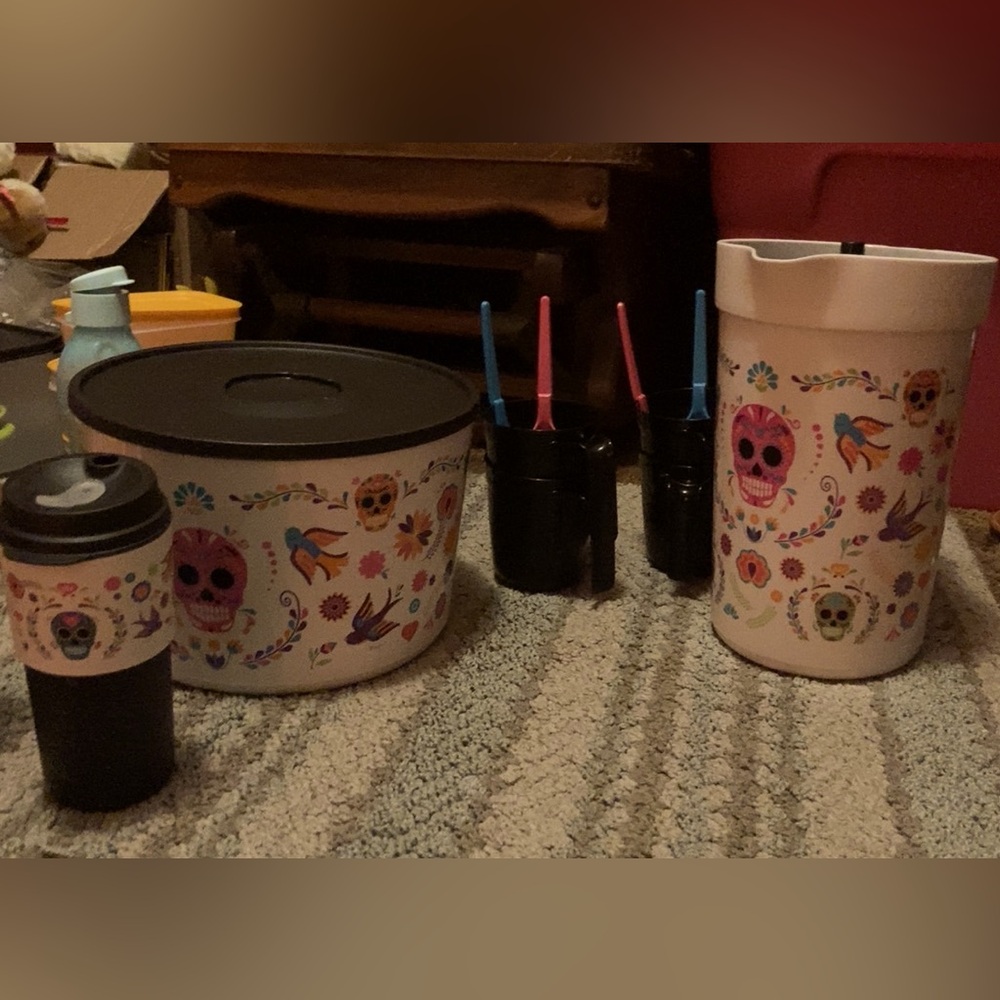 Colorful Skull and Floral Kitchen Set